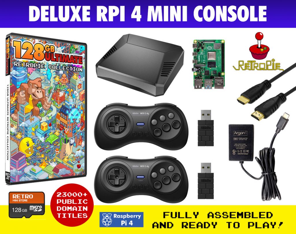 Deluxe Raspberry Pi 4 Console Bundled With The Ultimate 128 Retropie ...