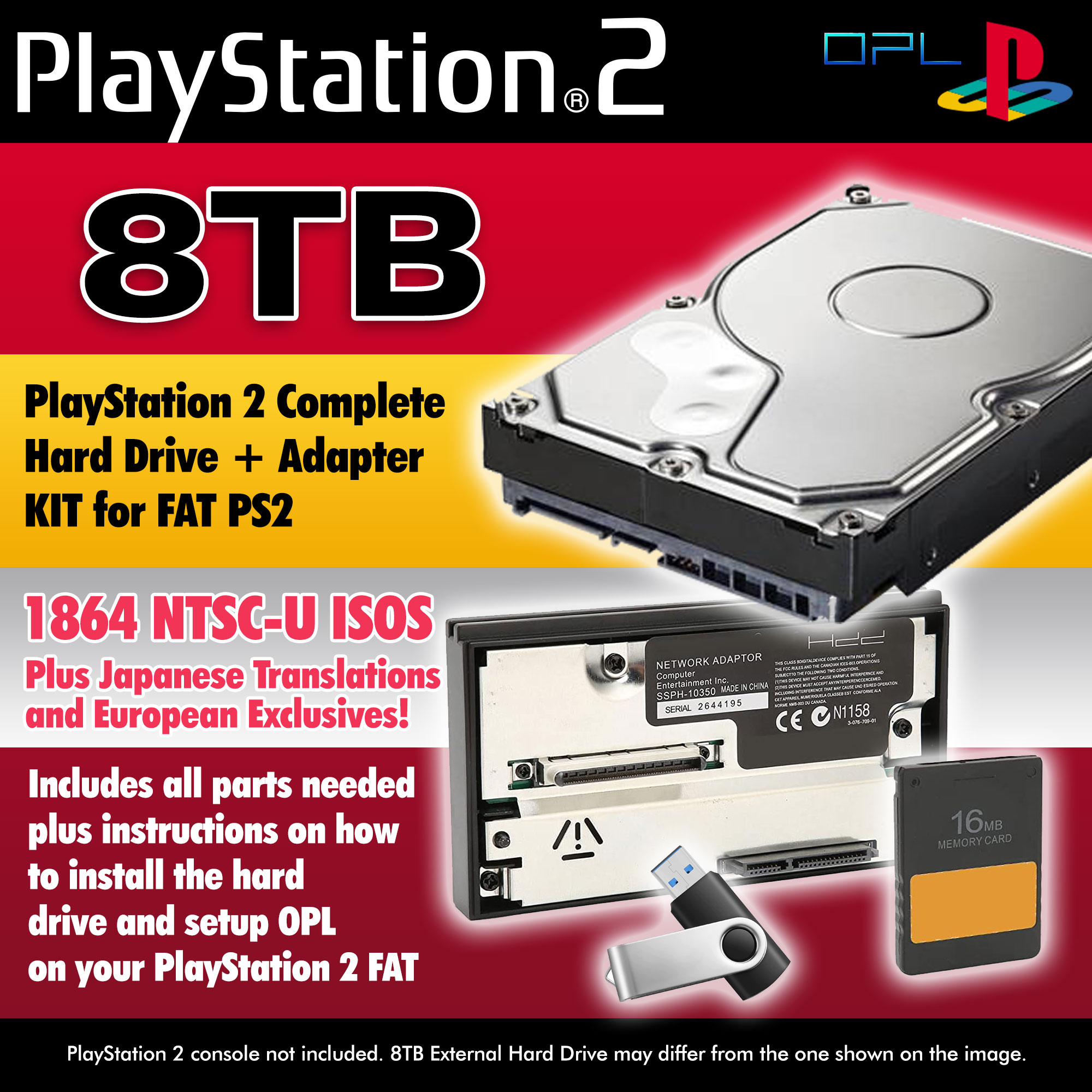 PlayStation 2 Complete USA ISOs Collection Kit With 8TB Internal Hard Drive  For OPL - RetroMini Store